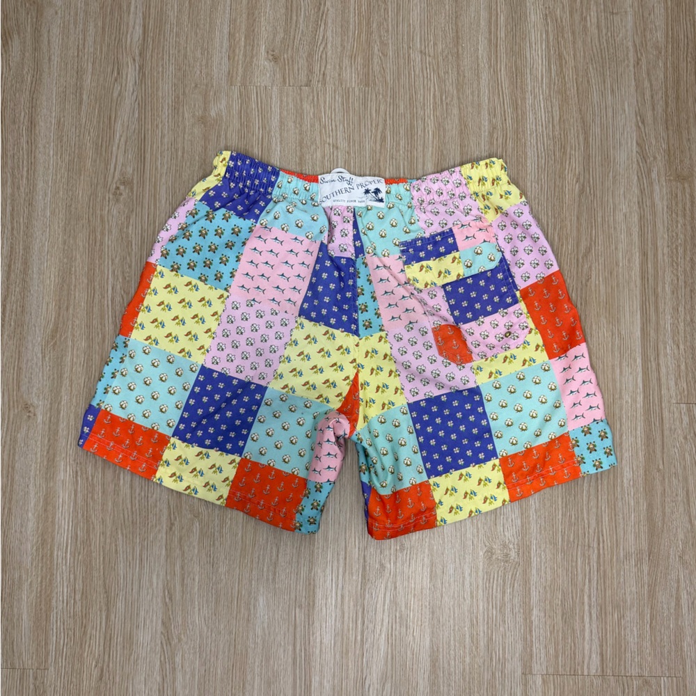 Southern Proper Patchwork Multicolor Men’s Swim Trunks - Picture 4 of 5